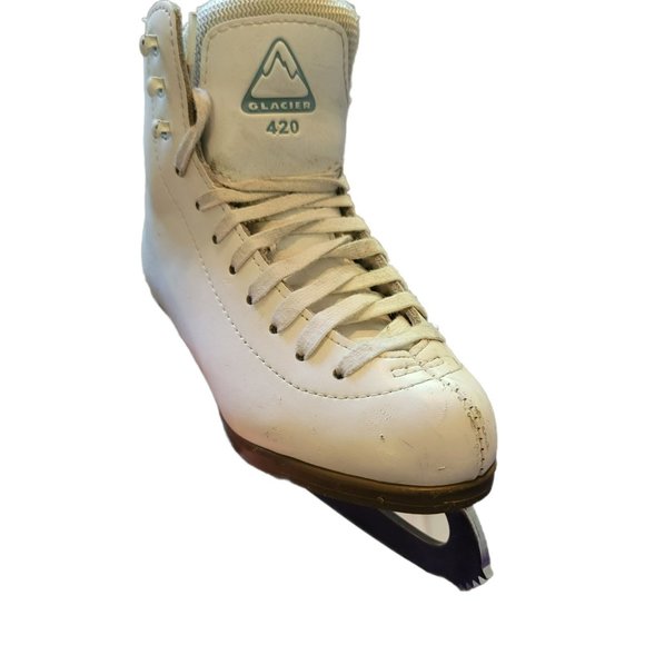Glacier 420 Figure Skates Ice Skating White Leather Size 13 Girls GG946 - Picture 4 of 6